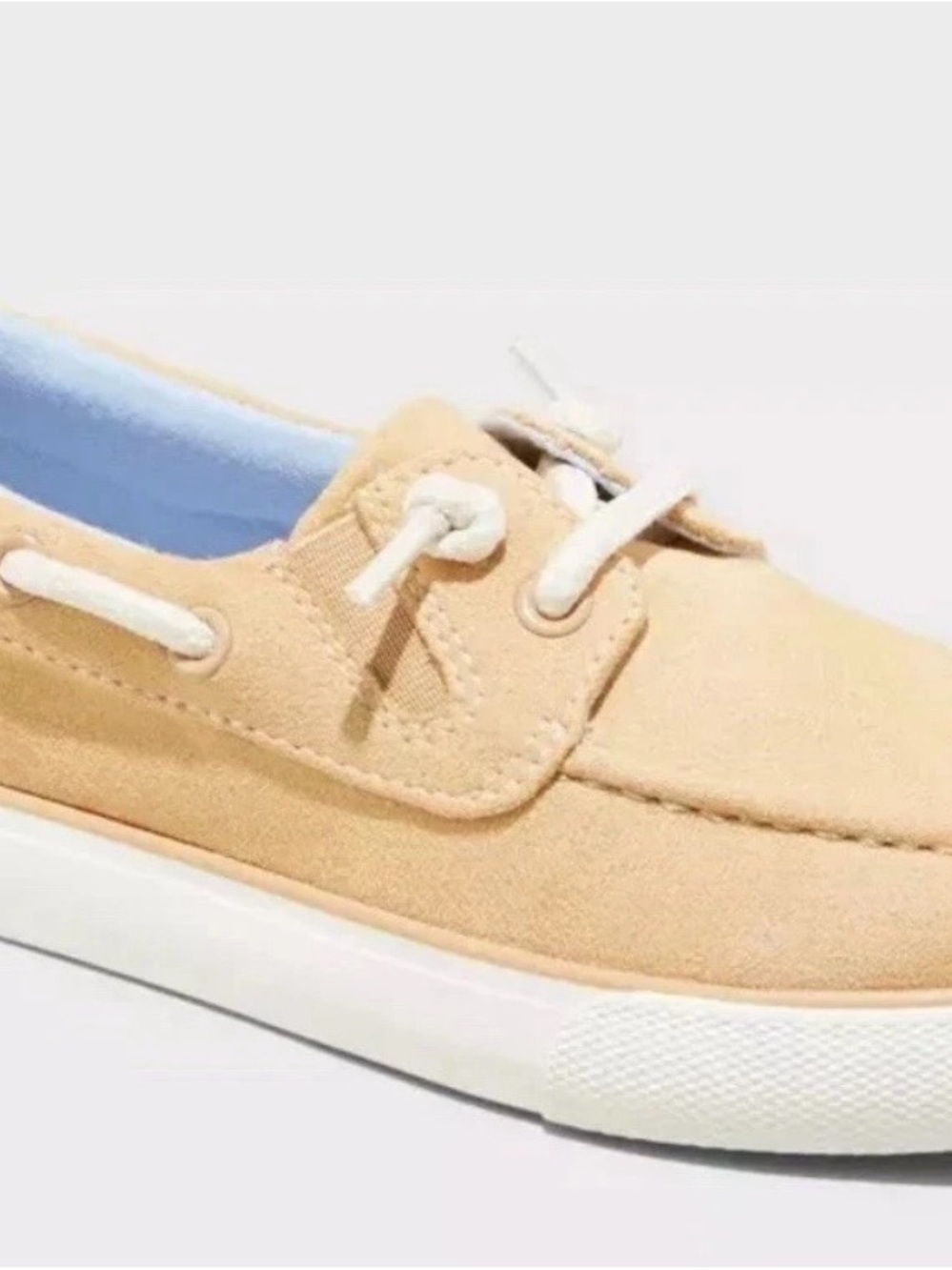 NWT Cat & Jack Kids Suede Boat Shoe - Tan Sz 13